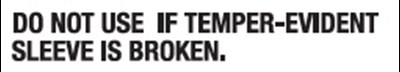 Temper Evident Statement (Temper Evident Sleeve)